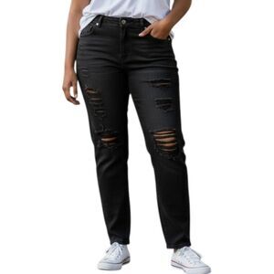 Black Distressed Jeans Sz.18 EUC.